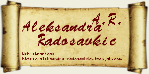Aleksandra Radosavkić vizit kartica